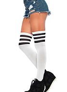Over-knee socks, athletic look, horizontal stripes